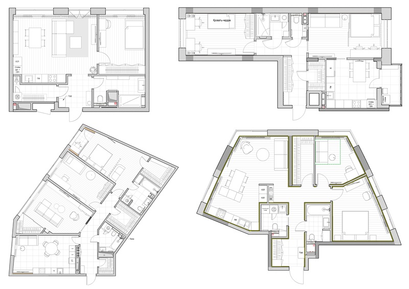 Планировка квартир в различных типах домов