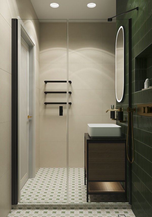 Дизайн ванной комнаты полотенцесушитель